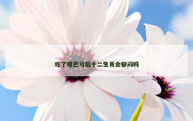 吃了哑巴亏后十二生肖会郁闷吗