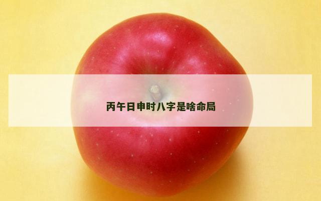 丙午日申时八字是啥命局