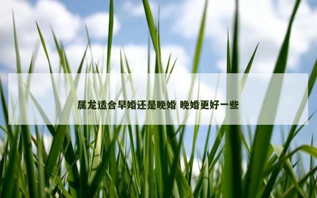 属龙适合早婚还是晚婚 晚婚更好一些