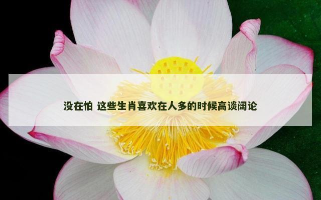 没在怕 这些生肖喜欢在人多的时候高谈阔论