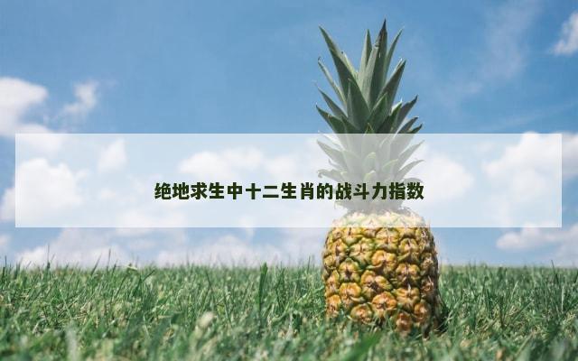 绝地求生中十二生肖的战斗力指数