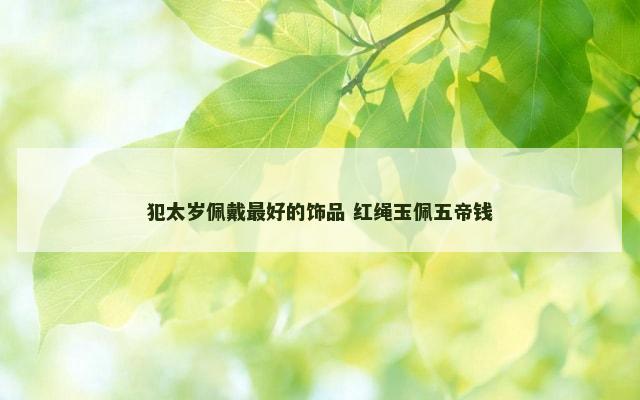 犯太岁佩戴最好的饰品 红绳玉佩五帝钱