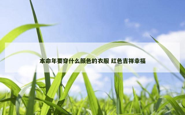 本命年要穿什么颜色的衣服 红色吉祥幸福