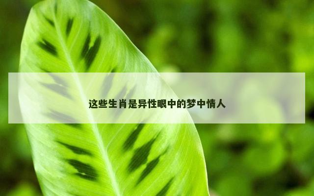 这些生肖是异性眼中的梦中情人