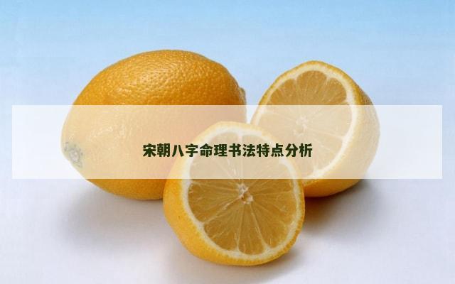 宋朝八字命理书法特点分析