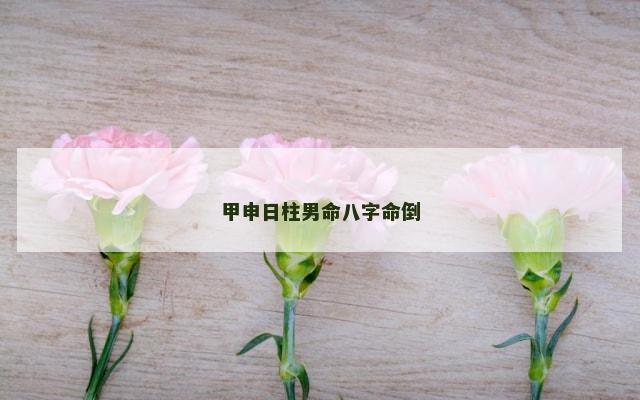 甲申日柱男命八字命倒