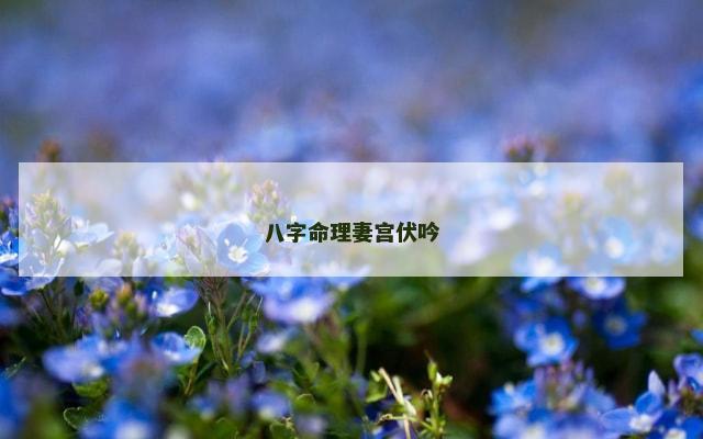 八字命理妻宫伏吟