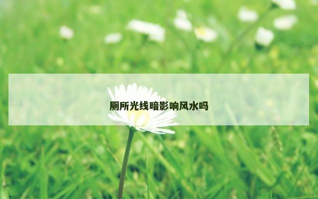 厕所光线暗影响风水吗