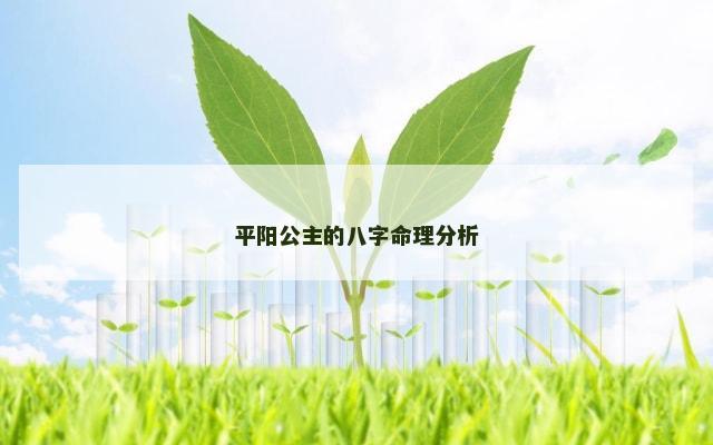 平阳公主的八字命理分析