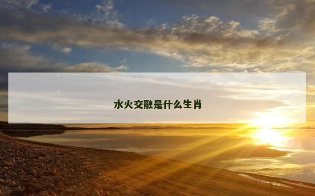 水火交融是什么生肖