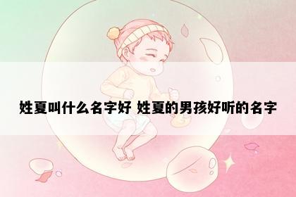 姓夏叫什么名字好 姓夏的男孩好听的名字