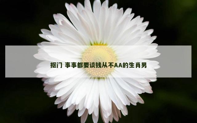 抠门 事事都要谈钱从不AA的生肖男