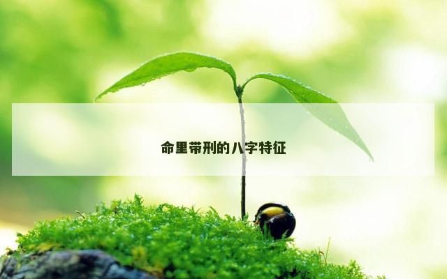 命里带刑的八字特征