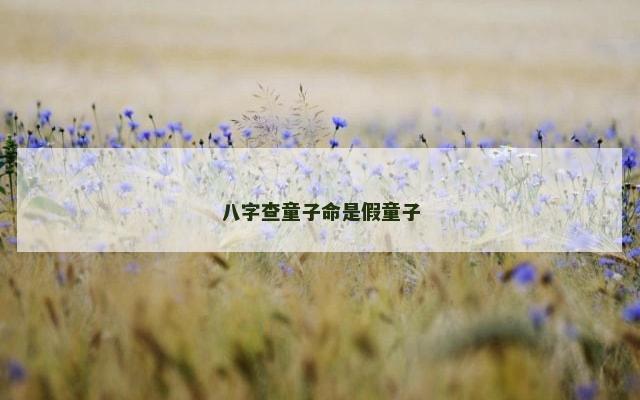 八字查童子命是假童子