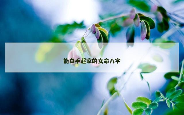 能白手起家的女命八字