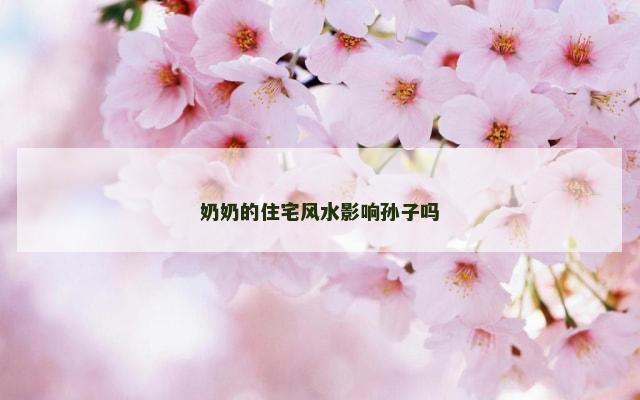 奶奶的住宅风水影响孙子吗