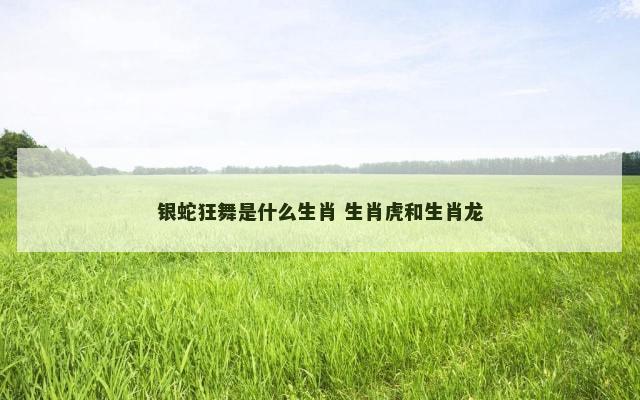 银蛇狂舞是什么生肖 生肖虎和生肖龙