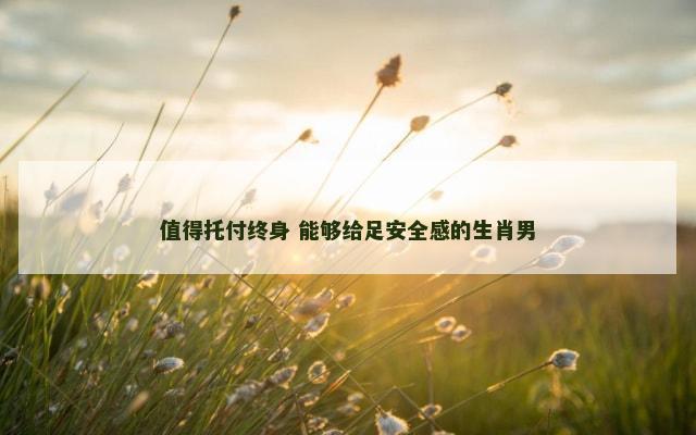值得托付终身 能够给足安全感的生肖男