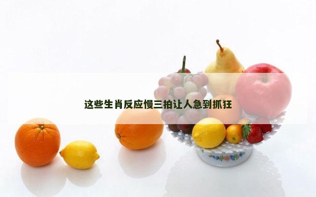 这些生肖反应慢三拍让人急到抓狂