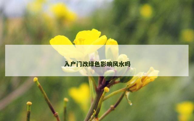 入户门改绿色影响风水吗