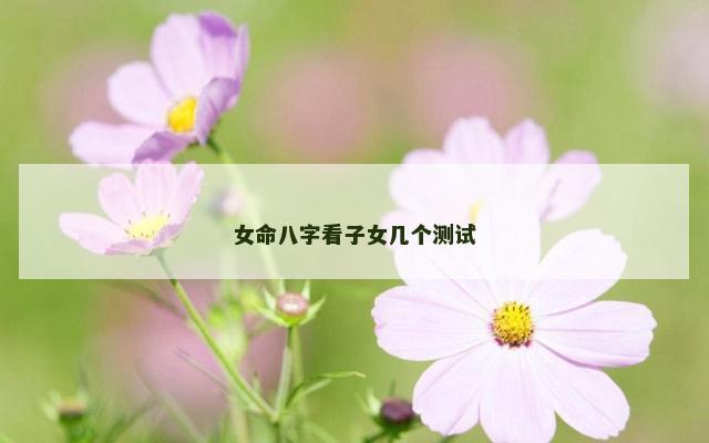 女命八字看子女几个测试