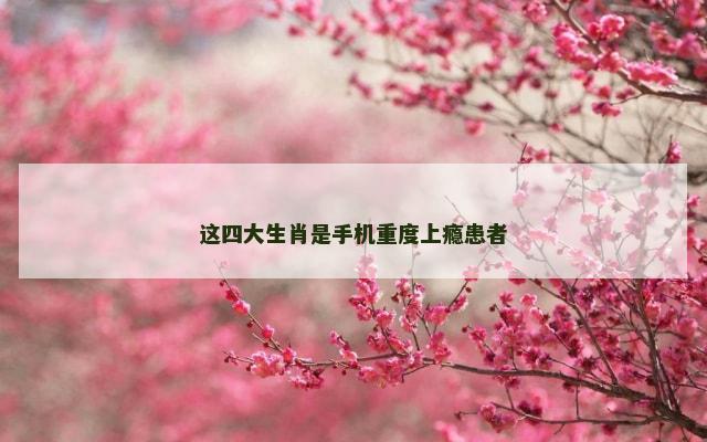 这四大生肖是手机重度上瘾患者