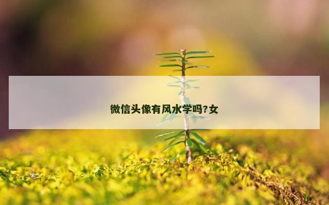 微信头像有风水学吗?女