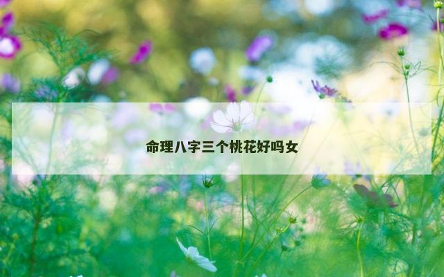 命理八字三个桃花好吗女
