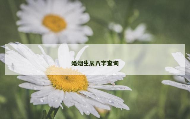 婚姻生辰八字查询