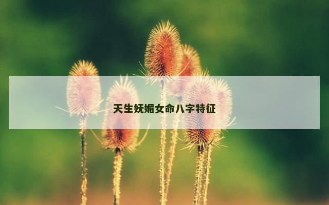 天生妩媚女命八字特征