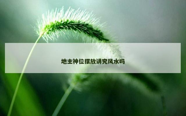 地主神位摆放讲究风水吗