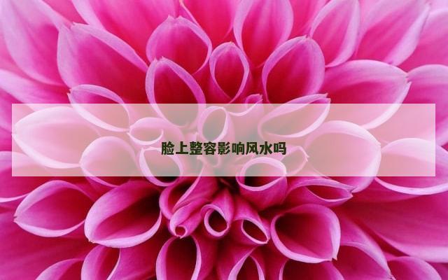脸上整容影响风水吗