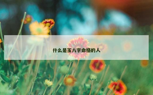 什么是玉八字命格的人