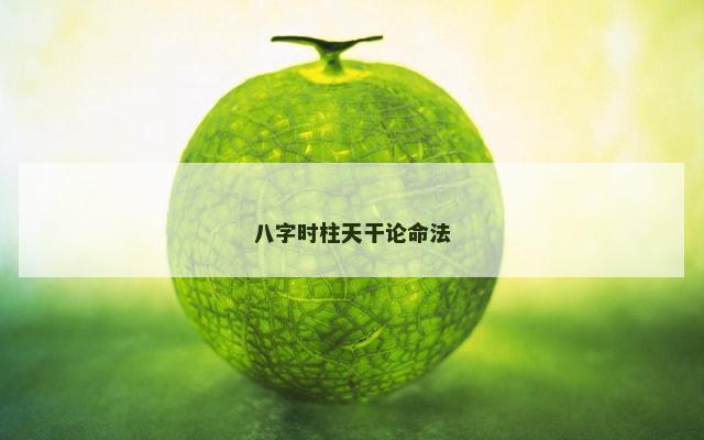 八字时柱天干论命法