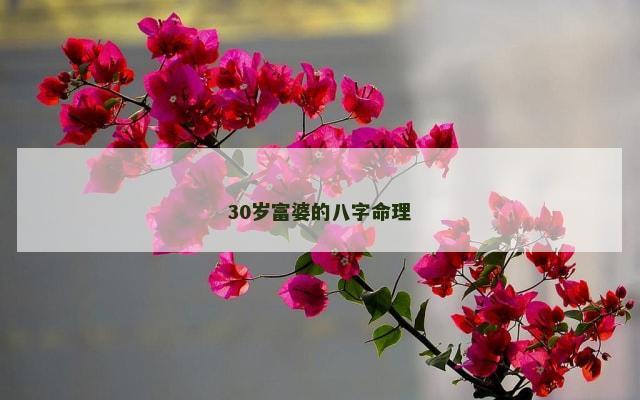 30岁富婆的八字命理