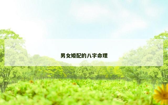 男女婚配的八字命理