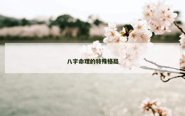 八字命理的特殊格局