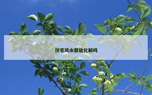 住宅风水都能化解吗