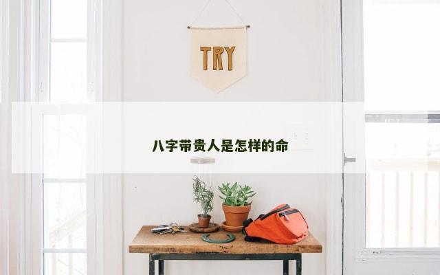 八字带贵人是怎样的命