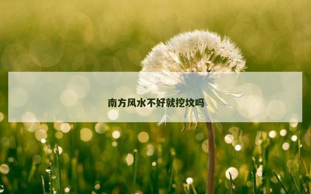 南方风水不好就挖坟吗