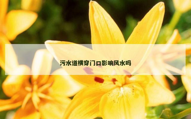污水道横穿门口影响风水吗