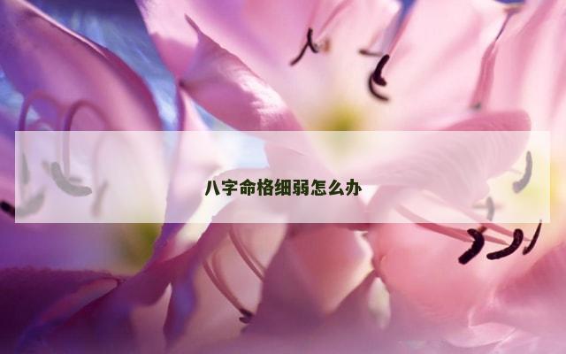 八字命格细弱怎么办