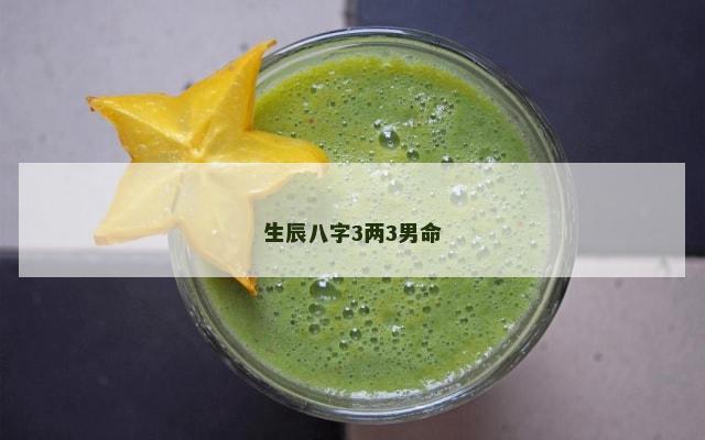 生辰八字3两3男命