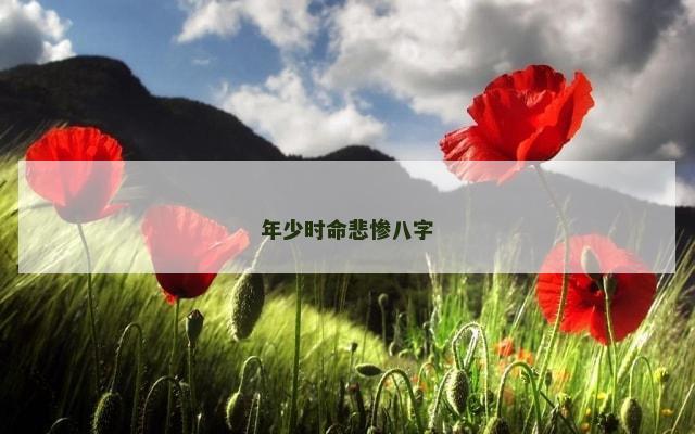 年少时命悲惨八字