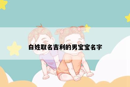 白姓取名吉利的男宝宝名字