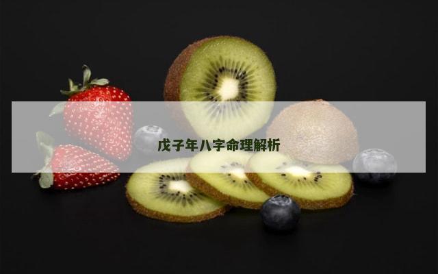 戊子年八字命理解析