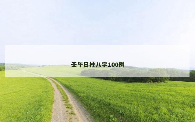 壬午日柱八字100例