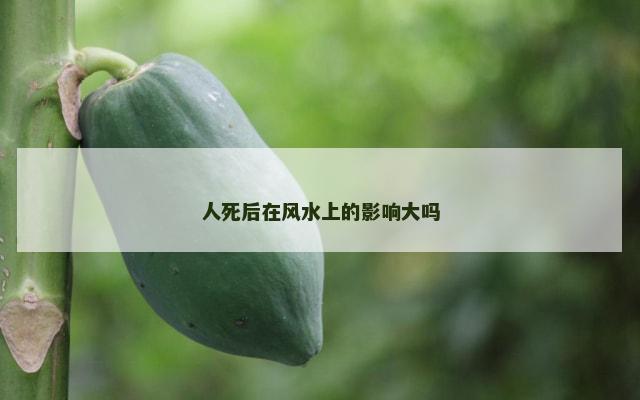 人死后在风水上的影响大吗