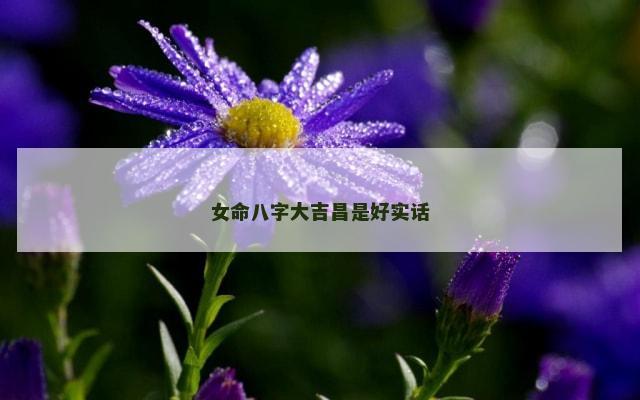 女命八字大吉昌是好实话