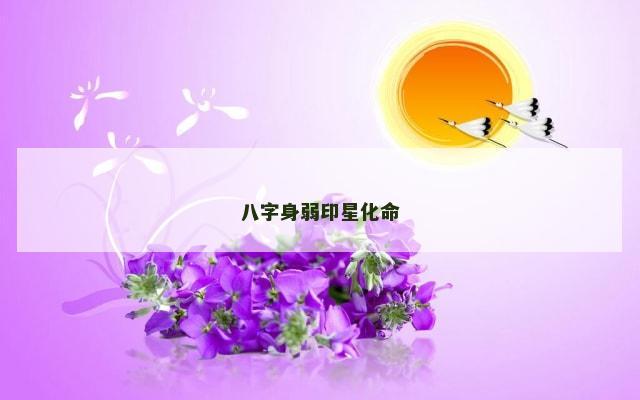 八字身弱印星化命